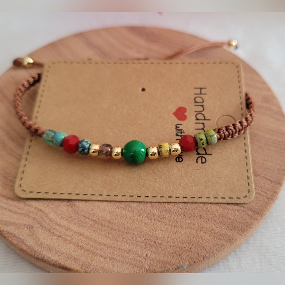 Bohemian Hippie Gypsy Soul Adjustable Beaded Bracelet